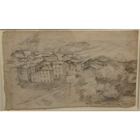 Bartolomeo Bezzi, Caldonazzo, 1890-1910 c., matita su carta, 10.8x18.5 cm (in...