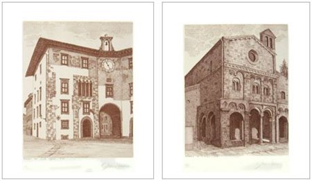 GLAUCO VANNI Pisa Lotto composto da 2 opere: - Palazzo del Conte Ugolino –...