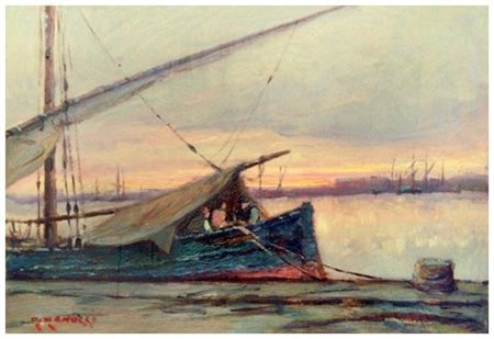 RENUCCIO RENUCCI Livorno 1880 – 1947 Senza titolo Olio su tavola 25 x 37,2....