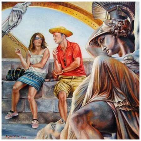 STEFANIA VALENTINI Firenze ? Ratto di Polissena 2008 Olio su tela 30 x 30 x...