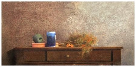 AGOSTINO CANCOGNI Forte dei Marmi 1950 Fiori secchi 1999 Olio su juta 50 x...