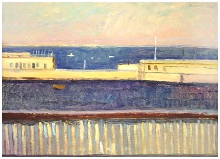 LUIGI BIANCHI Bologna 1911 – 1994 II porto di Algeri 1968 Olio su tela 25 x...