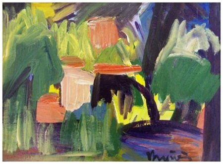 PIERO MAGGIONI Monticello Brianza 1931 – Viganò 1995 Bosco anni '80 Olio su...