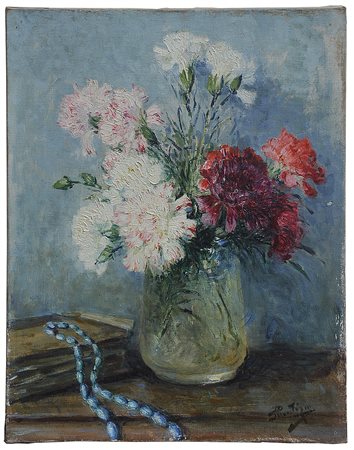 Pierre Eugène Montézin (1874 - 1946) 
Vaso di fiori con collana