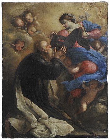 Giuseppe Nuvolone, detto il Panfilo (1619 - 1703) , ambito di
La Madonna offre la stola a San Filippo Neri