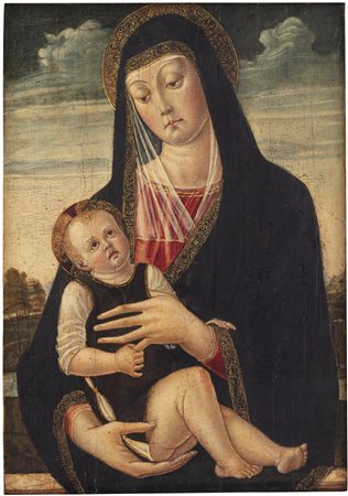 Antonio Vivarini (1418 - 1484) , o Bartolomeo Vivarini (1432 circa-1499) o bottega Vivarini
Madonna con Bambino, 1460-1470 ca.