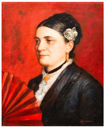 Luigi Serena (1855 - 1911) 
Signora con ventaglio, 1895-1900
