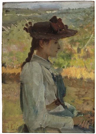 Arturo Faldi (1856 - 1911) 
Giovane di profilo