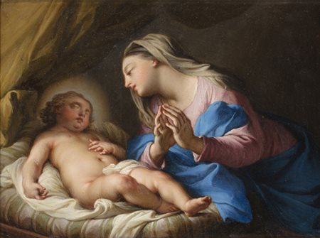 Andrea Casali (1705 - 1784) , attribuito a
Madonna con Bambino (da Guido Reni)