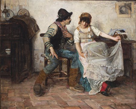 Alessandro Milesi (1856 - 1945) 
Idillio, 1882 circa