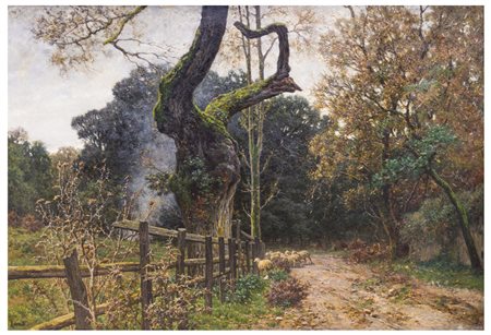 Valerico Laccetti (1836 - 1909) 
Paesaggio con pecore, 1875 circa