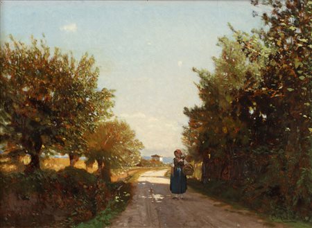 Guglielmo Ciardi (1842 - 1917) 
Lungo il viale, 1875 ca.