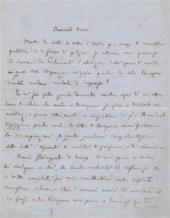 Andrea Molinari (Bergamo 1816 - Milano 1899), Abolizione pena di morte e corporazioni religiose