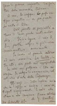 Guglielmo Anastasi (Milano 1874 - Genova 1929), "Il Ministro", "La Scelta" e il giornale "La Perseveranza"