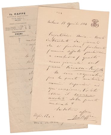 Luigi Filippo Bolaffio (Venezia 1846 - Milano 1901), Il Caffè' - Guasco - polemiche letterarie