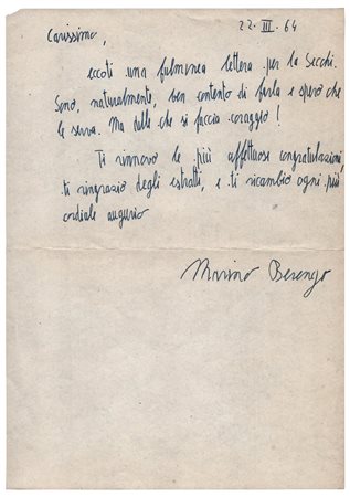 Marino Berengo (Venezia 1928 - ivi 2000), Sandra Secchi Olivieri