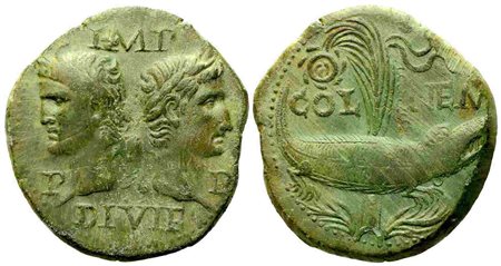 Augustus (27 BC-14 AD), Bronze, Gaul: Nemausus, AD 10-14; Æ (g 13,17; mm 28)