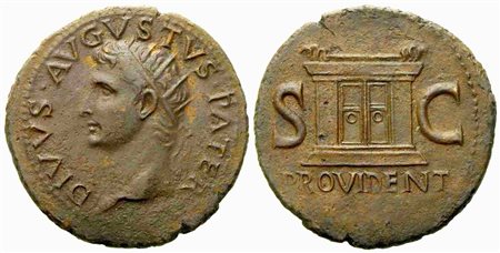 Divus Augustus, As struck under Tiberius, Rome, c. AD 22-30; Æ (g 10,45; mm 29)