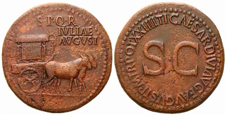 Julia Augusta (Livia), Sestertius struck under Tiberius, Rome, AD 22-23; Æ (g 28,60; mm 35)