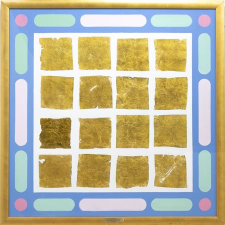 Remo Bianco Senza titolo, 1960 tecnica mista e foglia oro su tela cm 100x100...