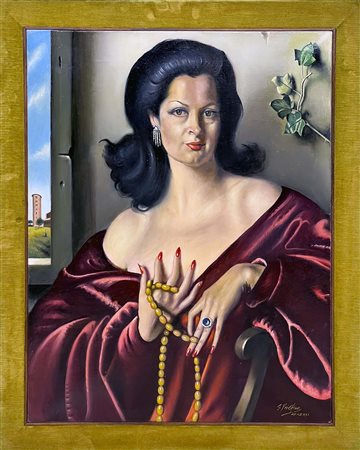 Gregorio Sciltian Ritratto di Liliana, 1970 olio su tela cm 75x60 esposto a...