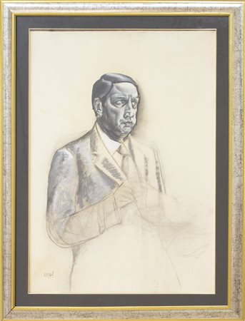 Alberto Sughi Personaggio della cena, 1976 acrilico su carta intelata 100x70 cm...