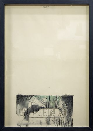 Mario Schifano En plein air , 1963 smalto e grafite su carta cm 100x70 opera...