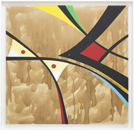 Angelo Dozio Rondine e farfalla, 1968 acrilico su tela cm 80x80 autentica a...