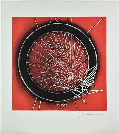 Emilio Scanavino SENZA TITOLO acquaforte-acquatinta, cm 39,5x39,5, su foglio...