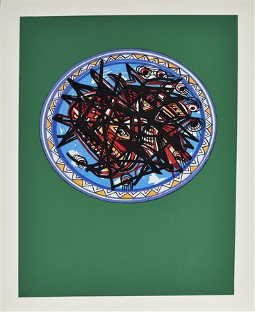 Umberto Mastroianni CIELO, 1990 serigrafia con smalti su carta rigida, cm...