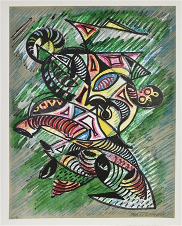 Umberto Mastroianni FIGURA MITOLOGICA litografia, cm 70x50; es. 51/150 firma...