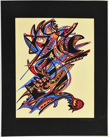 Umberto Mastroianni MOVIMENTO serigrafia su carta Fabriano, cm 70x50; es....