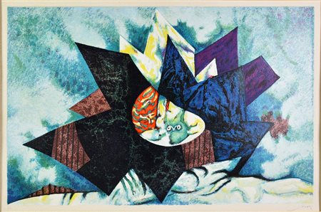 Gianni Dova SENZA TITOLO serigrafia, cm 70x100; es. P.A. firma e tiratura