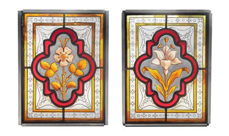 Coppia di vetri piombati, nineteenth  
