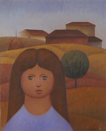 MASI ROBERTO (1940 - 2011) - BAMBINA SU PAESAGGIO.