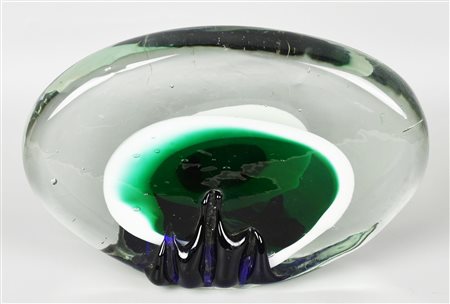 Adriano Tuninetto SCULTURA in vetro, cm 16x25x7 firma e data incisa sul fondo...