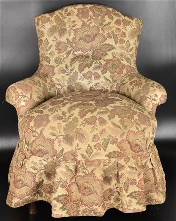 COPPIA DI POLTRONCINE coppia di poltroncine rivestite con toffa damascata h...