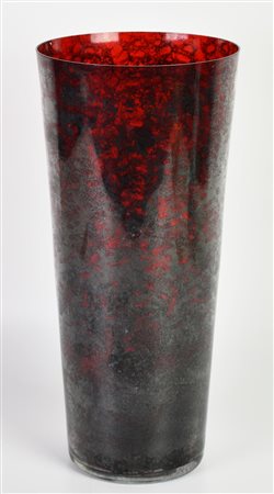 VASO IN VETRO vetro rosso e nero, h cm 35
