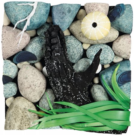 PIERO GILARDI (1942-) Fuoco sulla spiaggiaacrilico su gommapiuma cm...