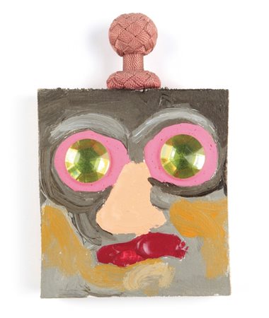 ENRICO BAJ (1924-2003) Mascherina 1993legni, acrilici e collage cm...