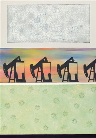 RENATO MAMBOR (1936-) Paesaggi tagliati. Petrolio 2006acrilico su tela...