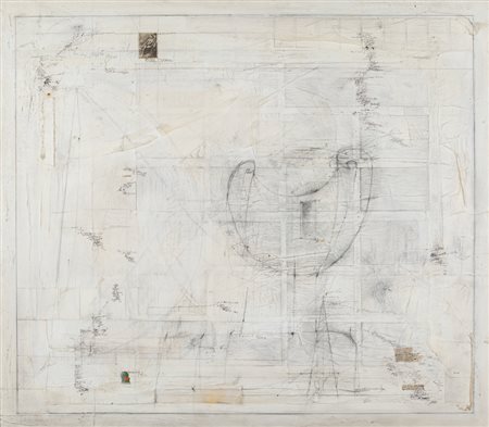 MAGDALO MUSSIO (1925-2006) Opera n° 3tecnica mista e collage su tavola cm...
