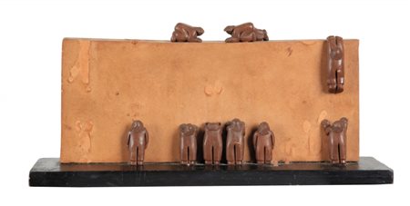 MAILLARD VINCENT (1957-) Scultura con figure 1992terracotta cm 15x34 (senza...