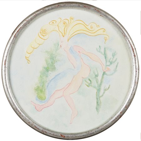 LUIGI ONTANI (1943-) Fogliofago 1983acquerello e inchiostro su carta diam cm...