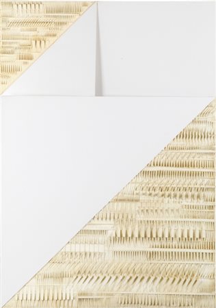 ARNALDO POMODORO (1926-) Immagine con risvolto, 1974legno e poliestere cm...