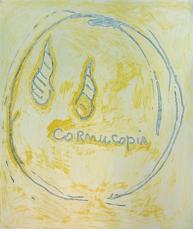 FRANCESCO CLEMENTE (1952-) Cornucopia 1978pastello cm 120x100firmato, datato...