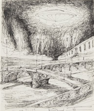 PIERLUIGI PUSOLE (1963-) AM 12:45biro su carta cm 23,2x19,5firmato in basso a...