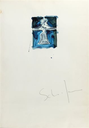 MARIO SCHIFANO (1934-1998) Senza titolo 1974-77smalto e collage su carta cm...