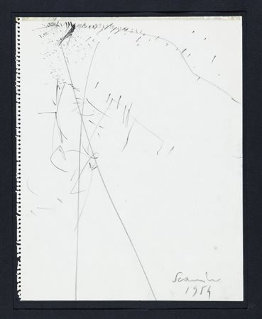 EMILIO SCANAVINO (1922-1986) Senza titolo 1954disegno su carta cm...
