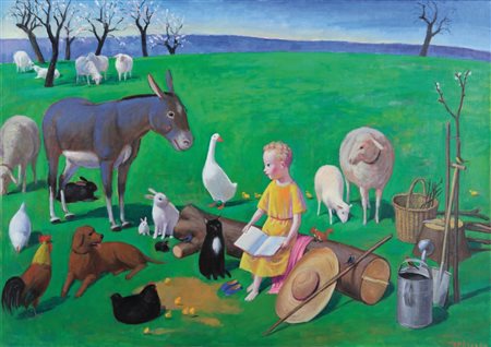 JAN KNAP (1949-) Senza titolo 2004olio su tela cm 85x120firmato e datato in...